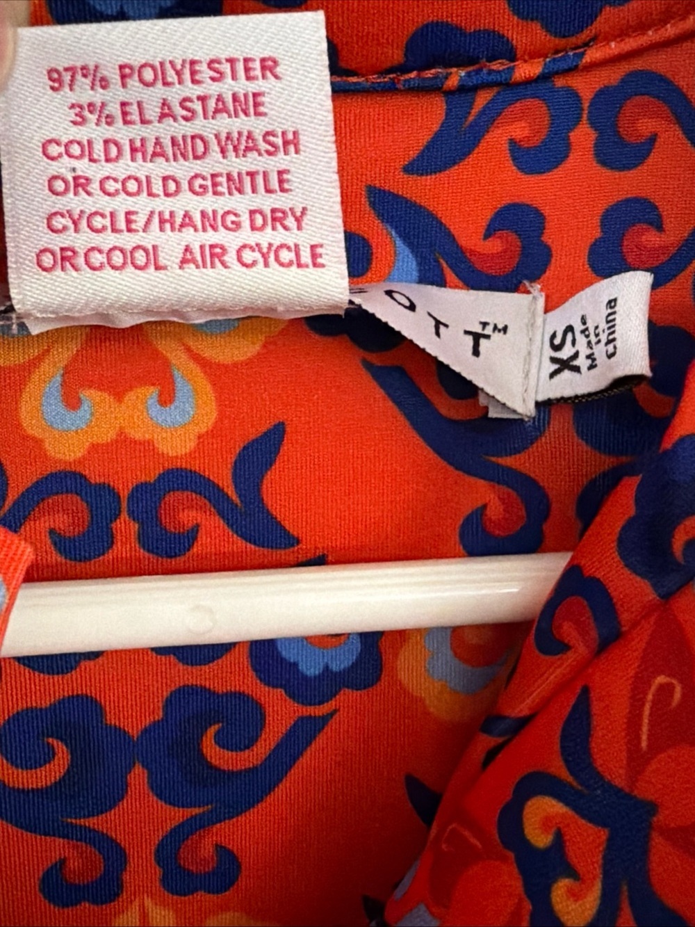 Gretchen Scott Designs XS Everyday Jersey Collared Dress Blue Orange Resort - Picture 4 of 12